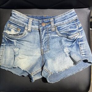 Escolour Los Angeles Denim Blue Women's Distressed Shorts